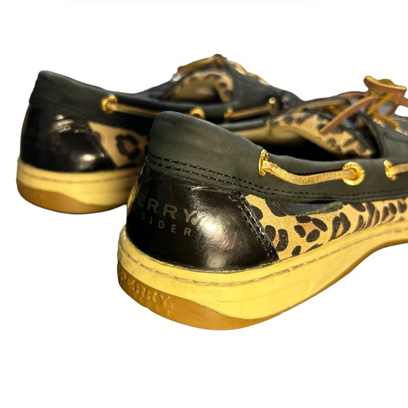 SPERRY womens 11M Firefish Leopard slip on Boat Shoes loafers EUC - Picture 7 of 9